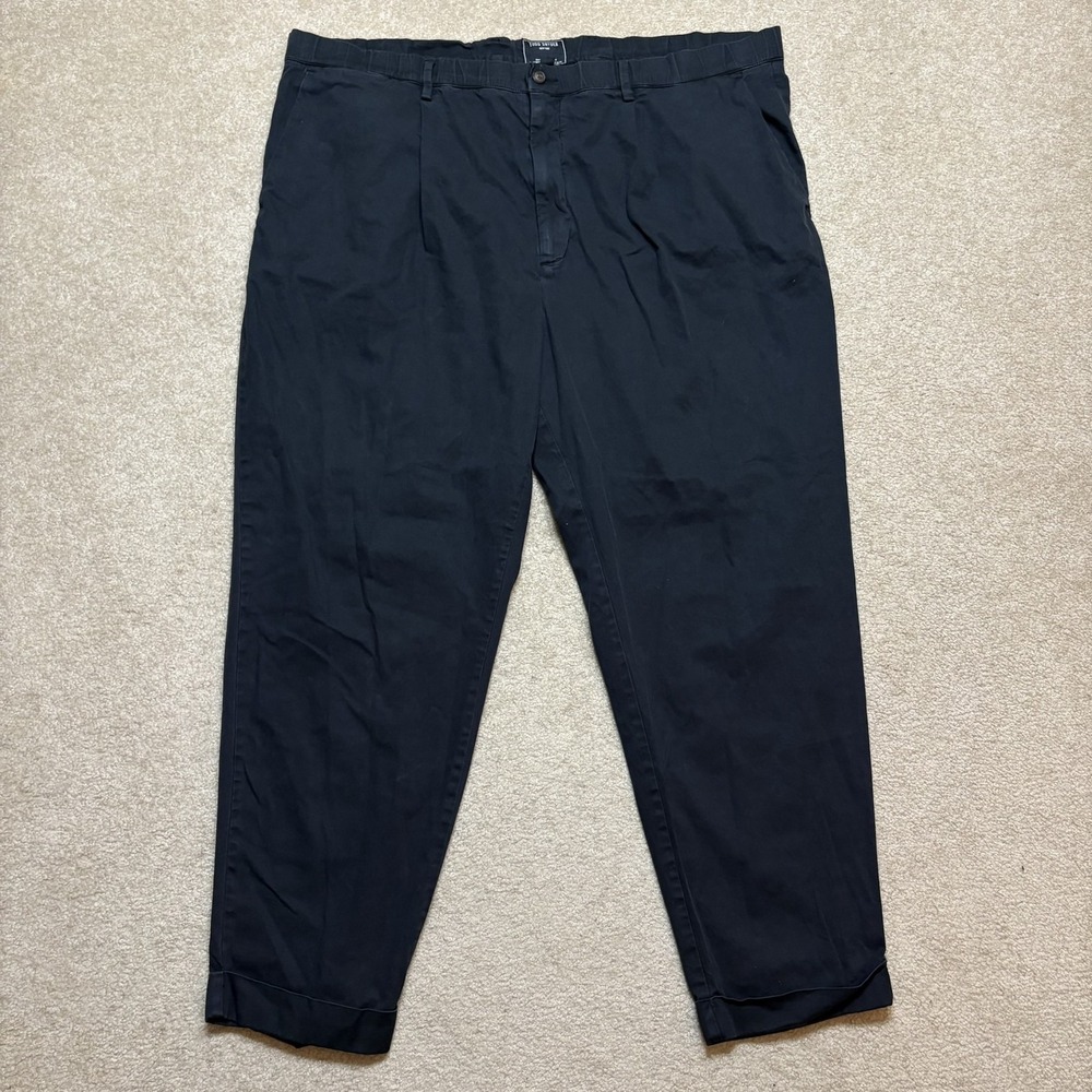 Todd Snyder Pants Mens XL Black Pleated Chino Trouser Cuffed Relaxed Fit Stretch